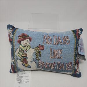 Jacquard Woven Snowman Pillow with Tags *NO MUSIC SEE DESCRIPTION* Made in USA